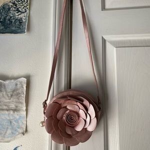 Pink rose crossbody purse
